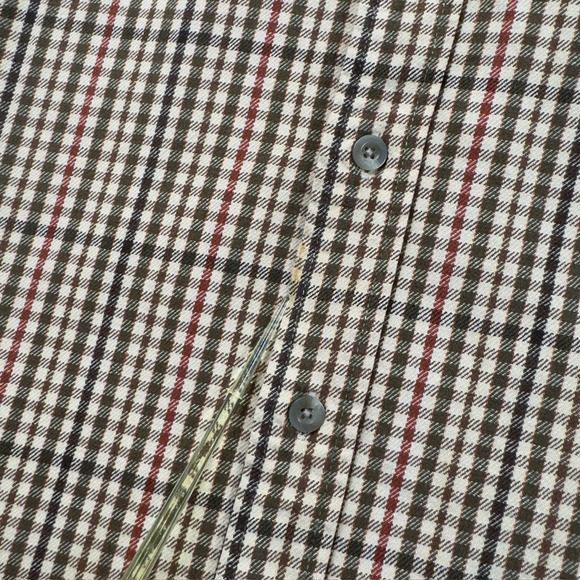 Cabela's Plaid Button Down Shirt Men's Large Brown Tan Long Sleeve Cotton - Picture 6 of 13